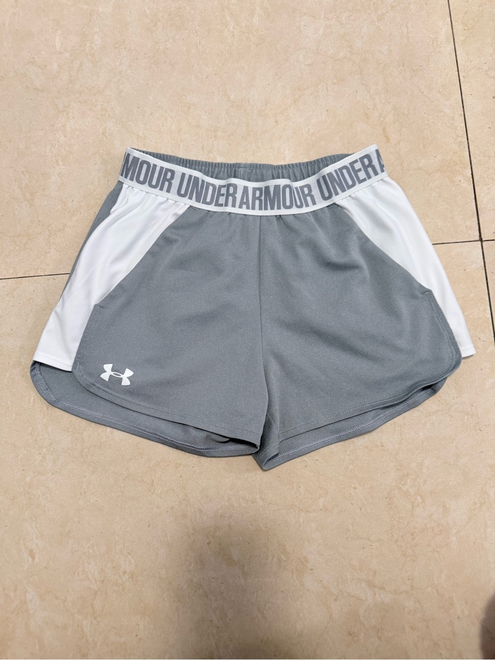 Under Armour Gray and White Women's Performance Shorts